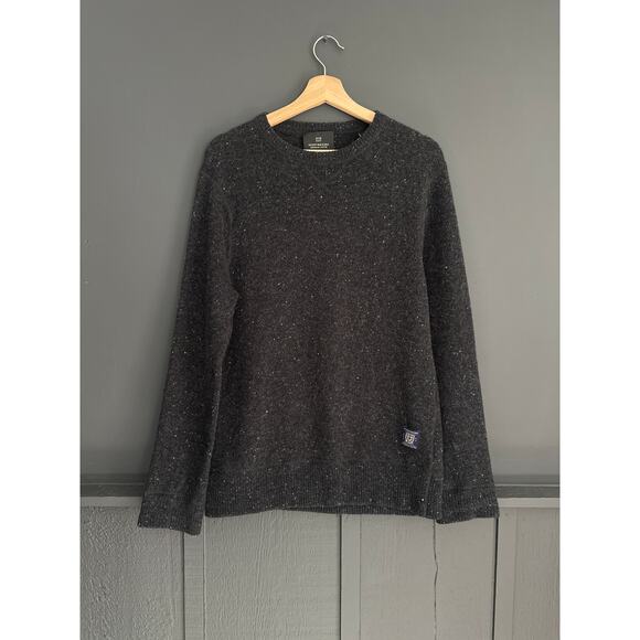 Scotch & Soda Wool Blend Speckled Black Crewneck Pullover Jumper Sweater Sz M